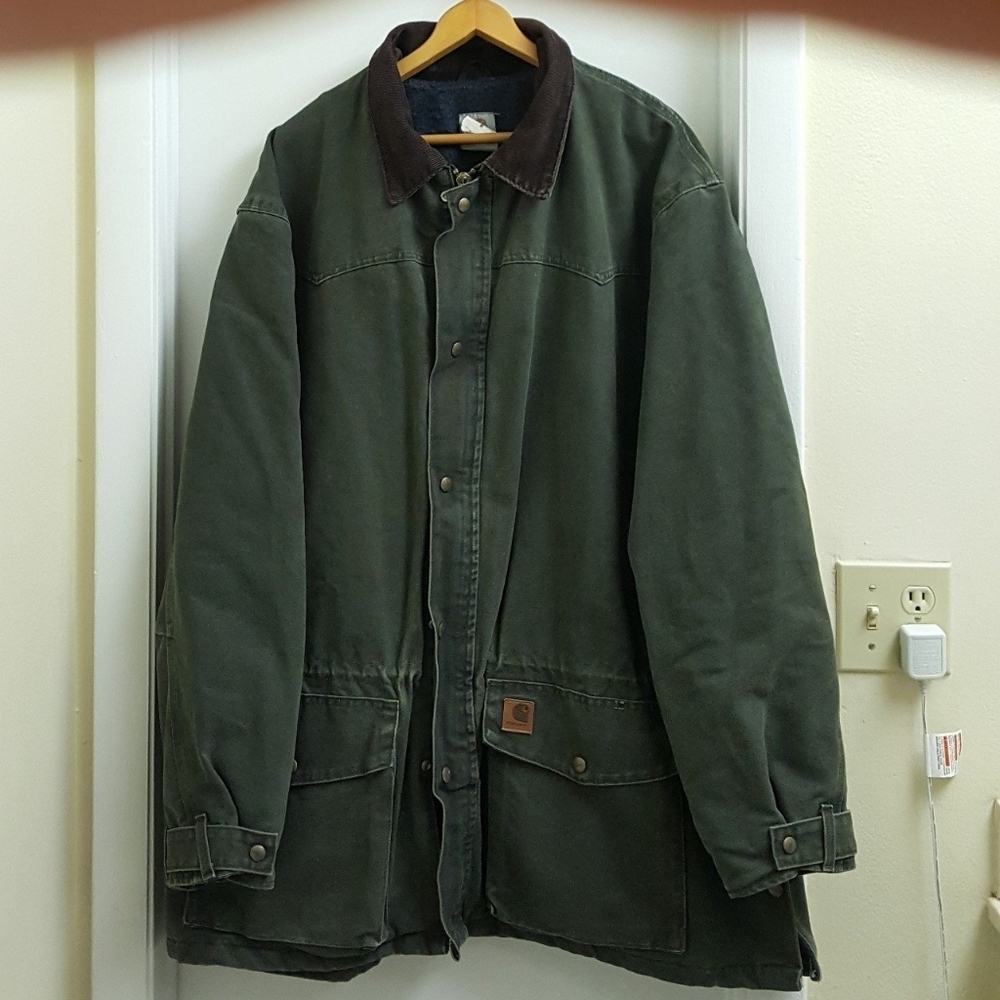 😍Rare Vntage carhartt canvas flannel lined jacket